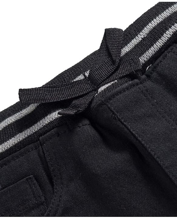 Babyhug Denim Mid Thigh Ribbed Waist Washed Skirt With Bow Applique - Navy Blue
