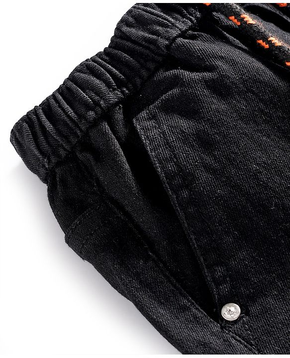 Babyhug Denim Mid Thigh Washed Shorts With Stretch - Light Blue