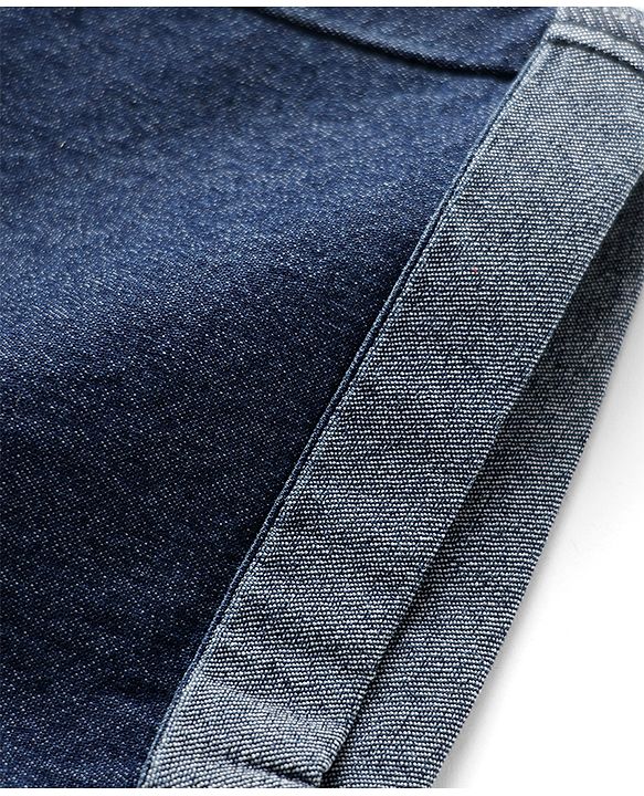 Babyhug Denim Mid Thigh Washed Shorts With Stretch - Navy Blue