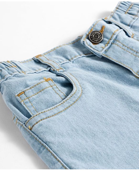 Babyhug Denim Jeans Full Length Washed Jeans With Stretch - Navy Blue