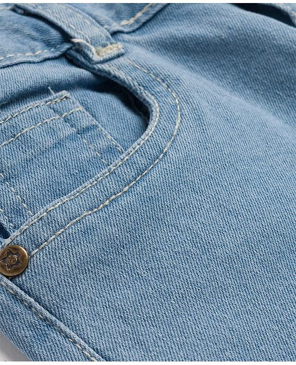 Babyhug Denim Full Length Wahsed Jeans With Stretch - Navy Blue