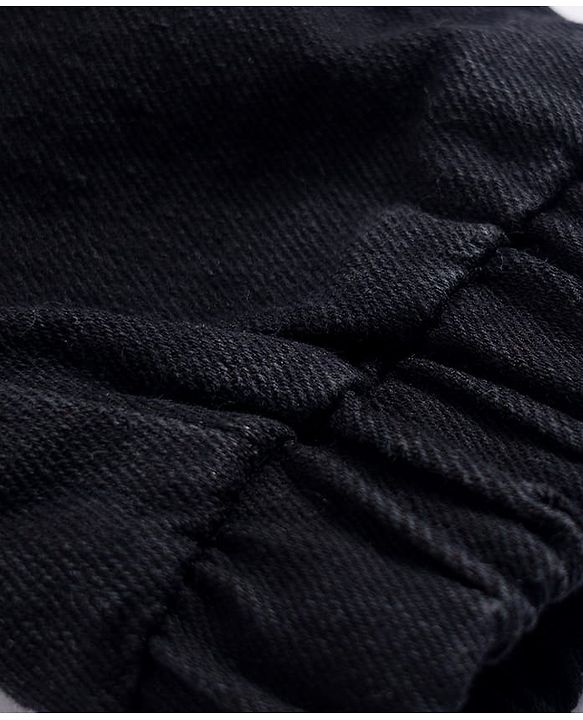 Babyhug Denim Full Length Washed Joggers with Stretch - Navy Blue