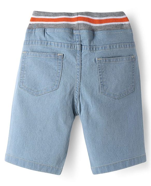 Babyhug Cotton Denim Knee Length Washed Jamaican - Navy Blue