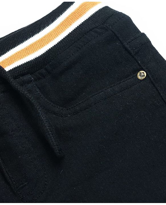 Babyhug Cotton Denim Knee Length Washed Jamaican - Navy Blue