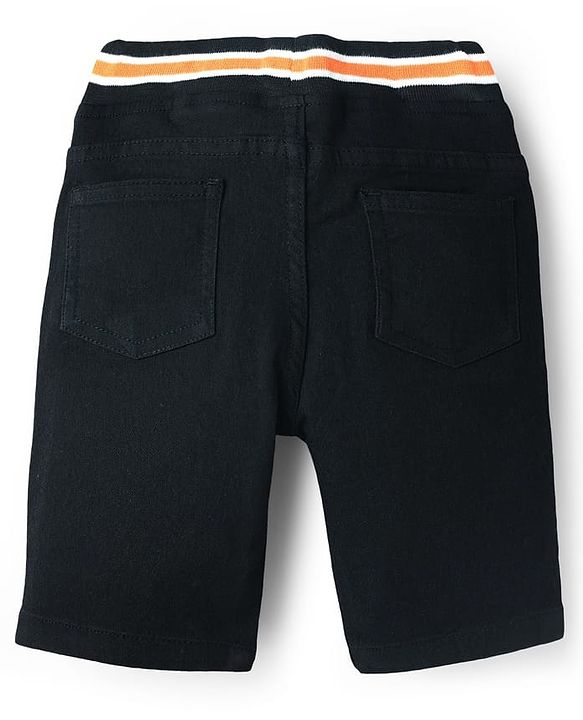 Babyhug Cotton Denim Knee Length Washed Jamaican - Navy Blue