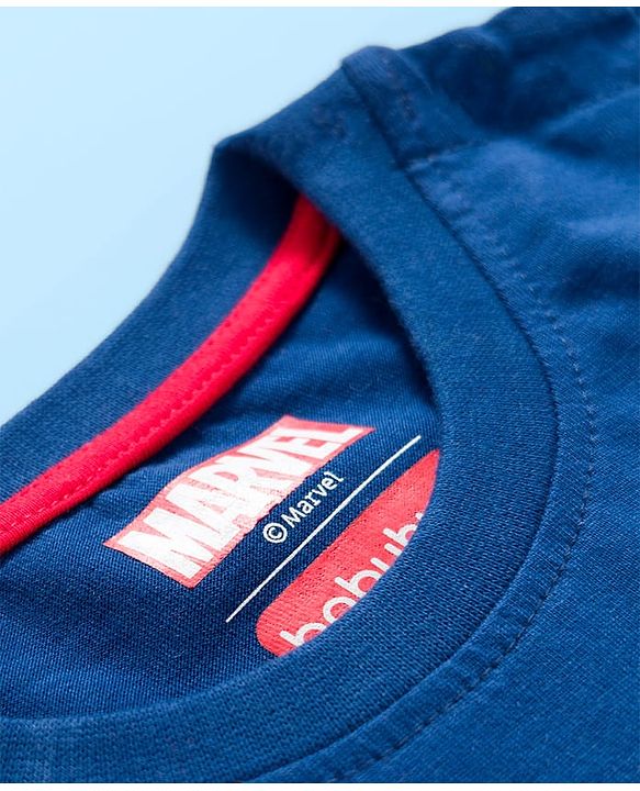 Babyhug Marvel Single Jersey Knit Full Sleeves T-Shirts with Avengers & Captain America Graphic Pack of 3 - Red Navy Blue & White