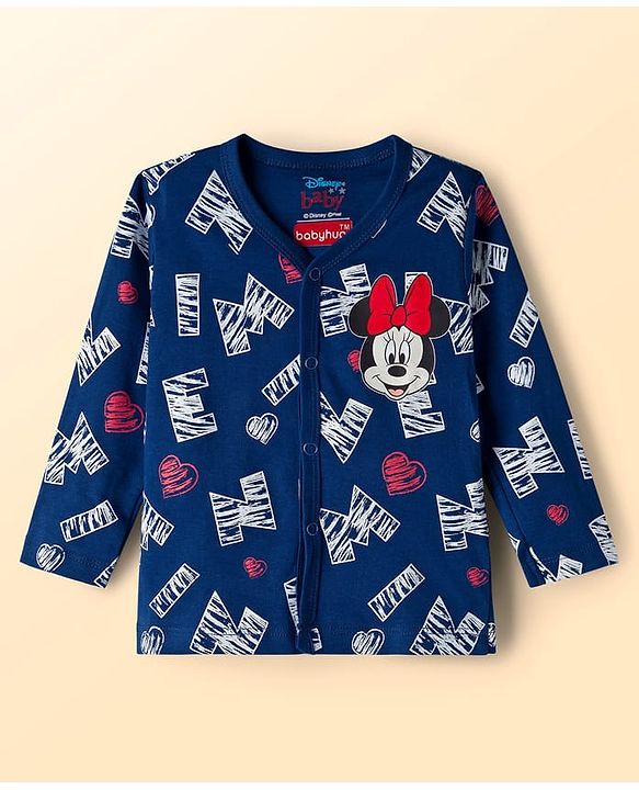 Babyhug Disney Interlock Knit Full Sleeves Jhablas With Minnie Mouse Print Pack Of 3 - Navy Blue Red & White