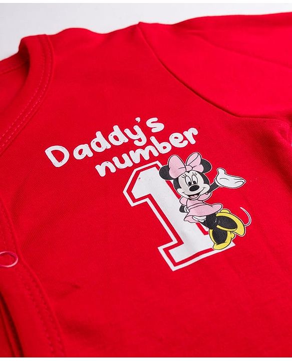 Babyhug Disney Interlock Knit Full Sleeves Jhablas With Minnie Mouse Print Pack Of 3 - Navy Blue Red & White