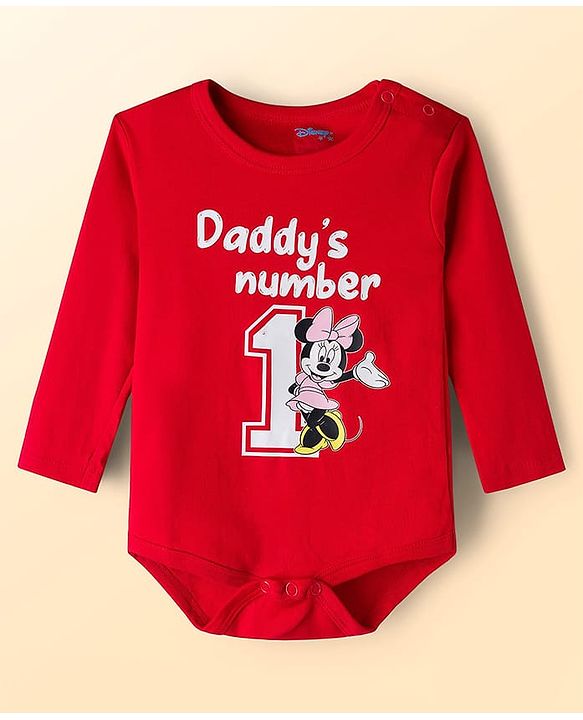 Babyhug Disney Inyterlock Knit Full Sleeve Onesies with  Minnie Mouse Graphics Pack of 3 - Red White & Blue