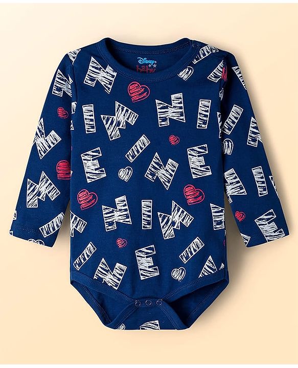 Babyhug Disney Inyterlock Knit Full Sleeve Onesies with  Minnie Mouse Graphics Pack of 3 - Red White & Blue