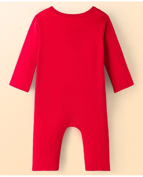 Babyhug Disney Inyterlock Knit Full Sleeves Front Open Rompers with Minnie Mouse Graphics Pack of 3 - Red White & Blue