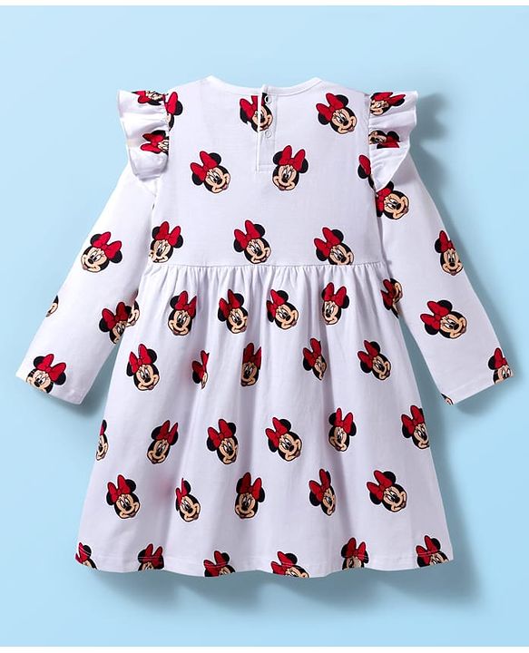 Babyhug Disney Single Jersey Knit Full Sleeves Frock With Minnie Mouse Print Pack Of 2 - Navy Blue & White