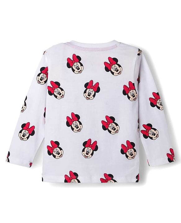 Babyhug Disney Single Jersey Knit Full Sleeves T-Shirts with Minnie Mouse Graphic Pack of 3 - Red Navy Blue & White
