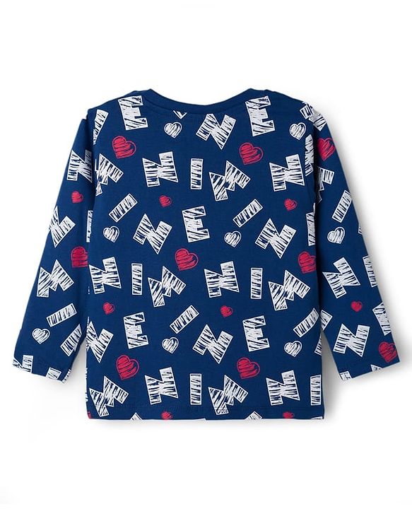 Babyhug Disney Single Jersey Knit Full Sleeves T-Shirts with Minnie Mouse Graphic Pack of 3 - Red Navy Blue & White