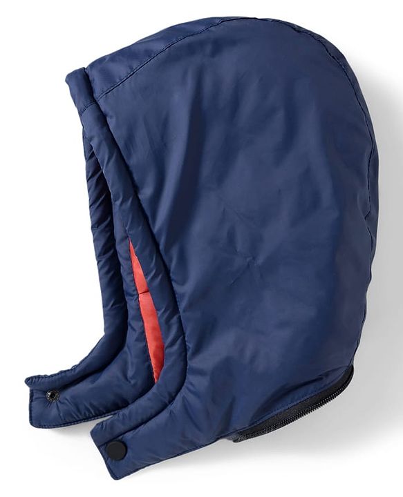 Babyhug Woven Full Sleeves Padded Jacket With Badge Detailing & Detachable Hood - Navy Blue & Brown