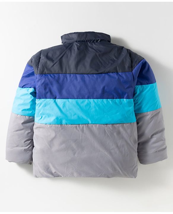 Babyhug Woven Full Sleeves Padded Jacket with Detachable Hood & Patch Detailing - Multicolor