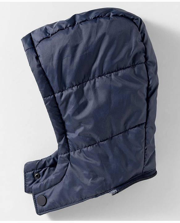Babyhug Woven Full Sleeves Padded Jacket with Detachable Hood & Patch Detailing - Multicolor