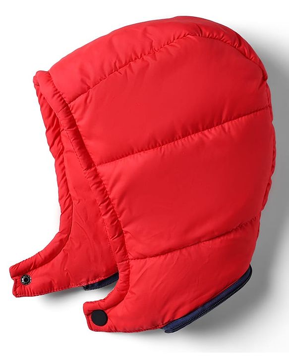 Babyhug Woven Full Sleeves Hooded Padded Jacket With Color Block Design & Detachable Hoodie - Multicolor