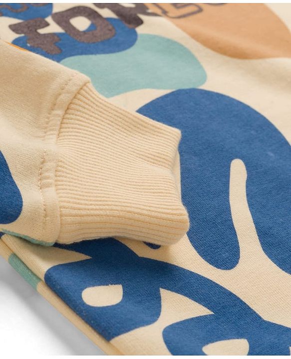 Pine Kids Knit Full Sleeves Sweatshirt With Awesome Forever Text Print - Cream