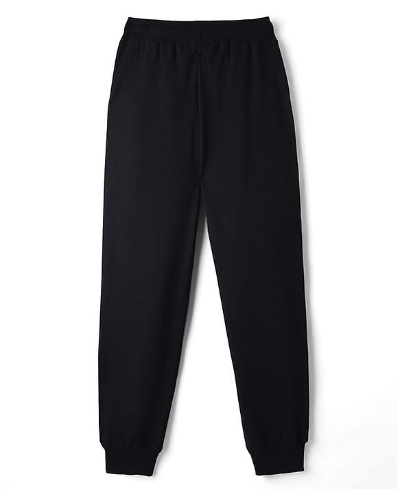 Pine Active Knit Full Length Super Stretch Solid Coloured Track Pant - Black