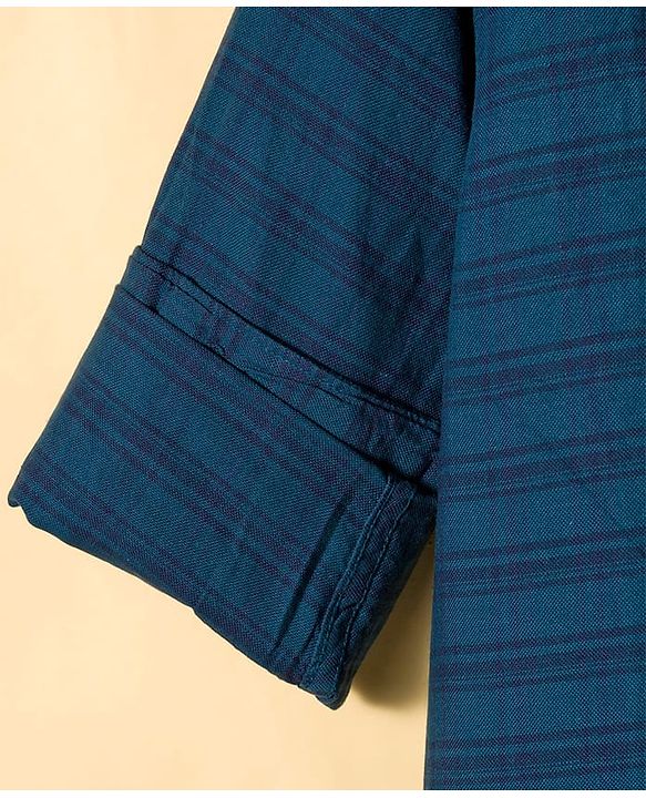 Pine Kids Cotton Woven Full Sleeves Checks Shirt with T-Shirt - Dark Green