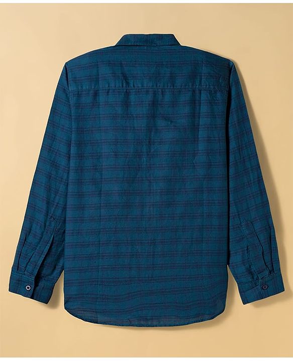 Pine Kids Cotton Woven Full Sleeves Checks Shirt with T-Shirt - Dark Green