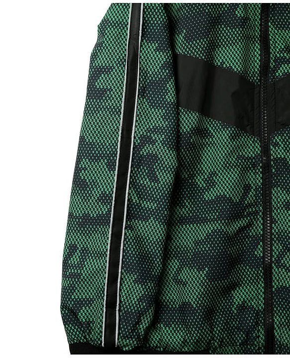 Pine Active Woven Full Sleeve Jacket with Abstract Print - Green