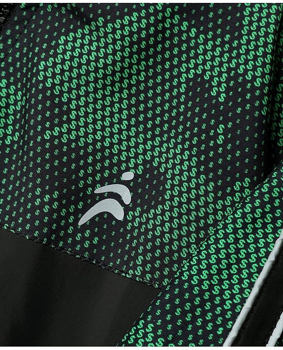 Pine Active Woven Full Sleeve Jacket with Abstract Print - Green