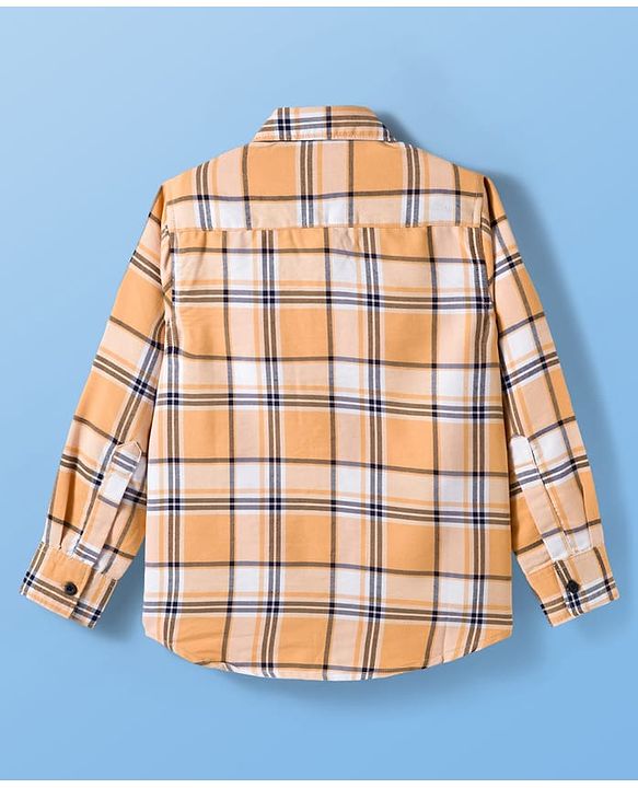 Pine Kids Cotton Woven Full Sleeves Checks Shirt With T-Shirt - Multicolour