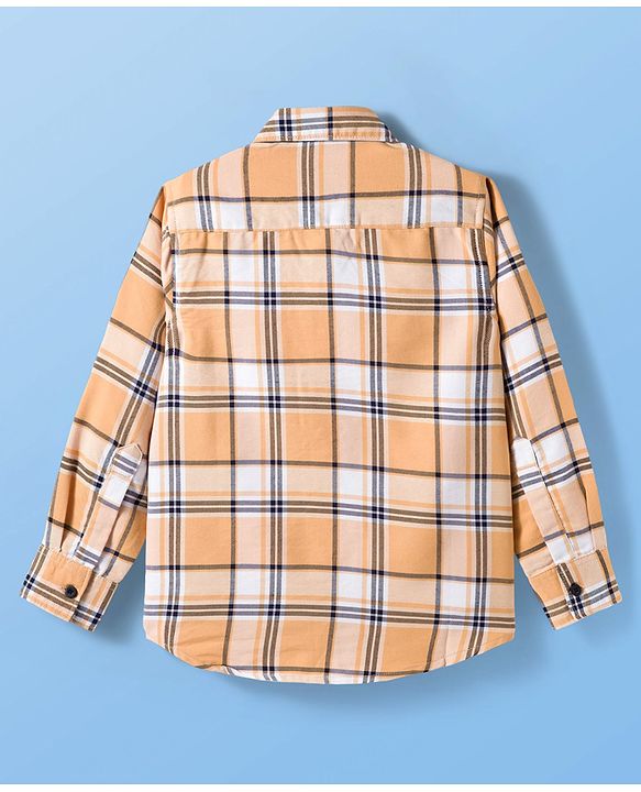 Pine Kids Cotton Woven Full Sleeves Checks Shirt With T-Shirt - Multicolour