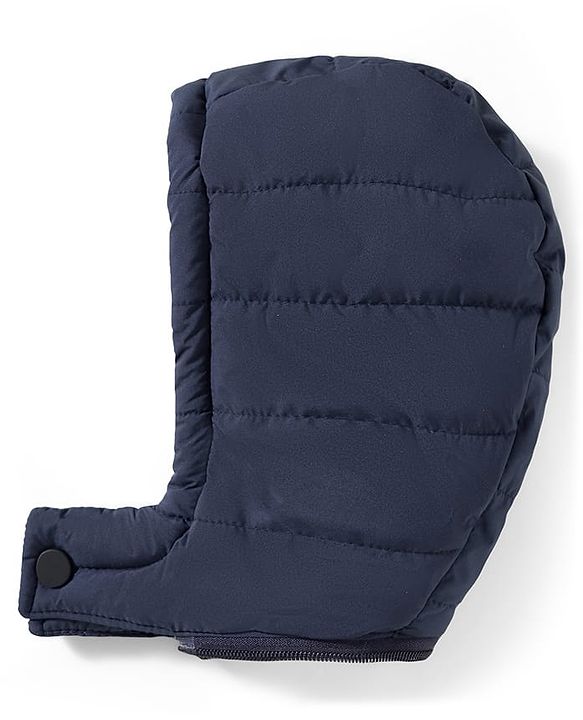 Babyhug Woven Full Sleeves Padded Jacket with Detachable Hood & Color Block Design - Navy Blue & Yellow