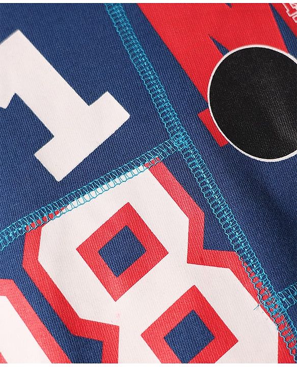 Pine Kids Disney Terry Knit Drop Shoulder Full Sleeves Oversized Sweatshirt With Mickey & Friends Graphics & Thread Overlock Detailing - Navy Blue