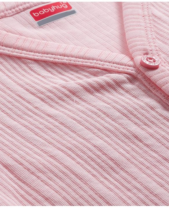 Babyhug Knit Full Sleeves Solid Thermal Set - Pink