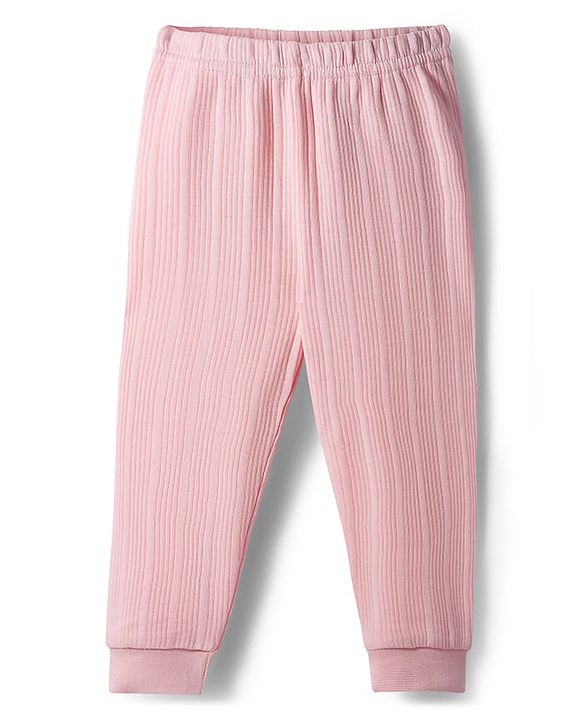 Babyhug Knit Full Sleeves Solid Thermal Set - Pink