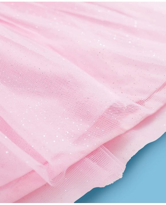 Babyhug Single Jersey Knit Half Sleeves Fit & Flare Frock with Heart Print - Pink