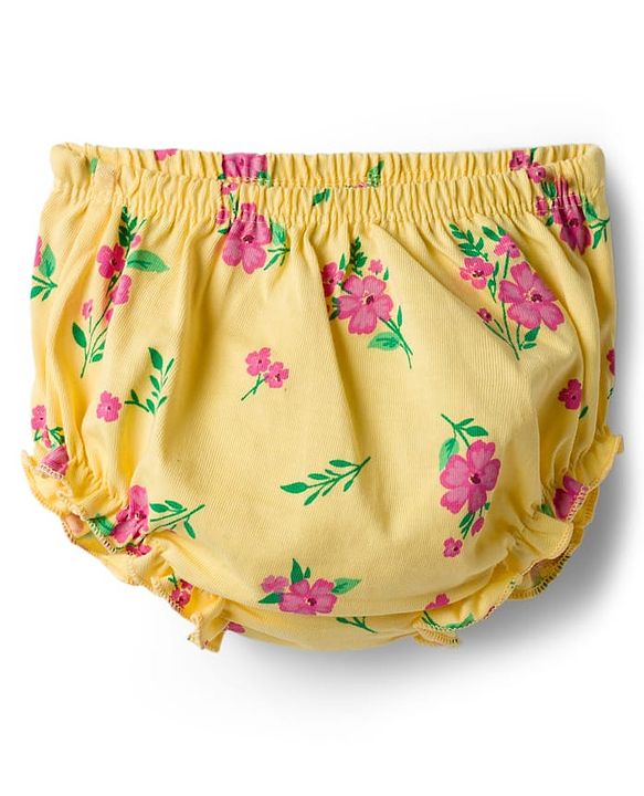 Babyhug Single Jersey Knit Sleeveless Floral Printed Frock With Bloomer & Headband - Yellow