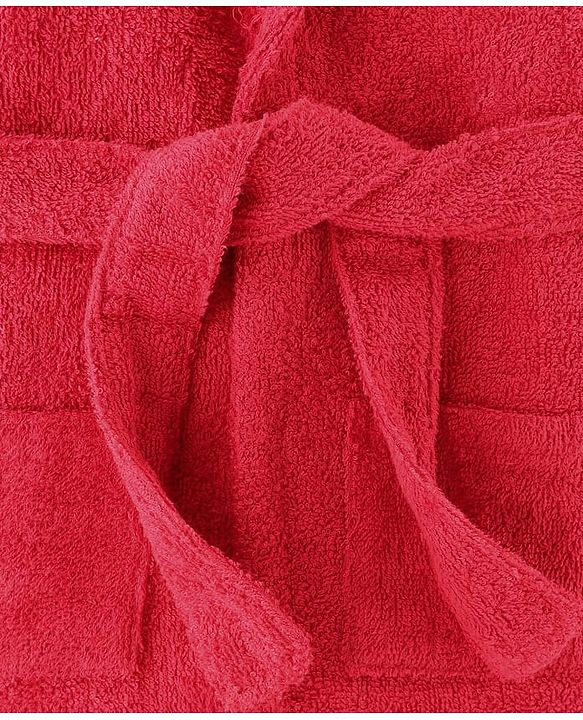 Babyhug Terry Knit Full Sleeves Hooded Animal Applique Patch - Red