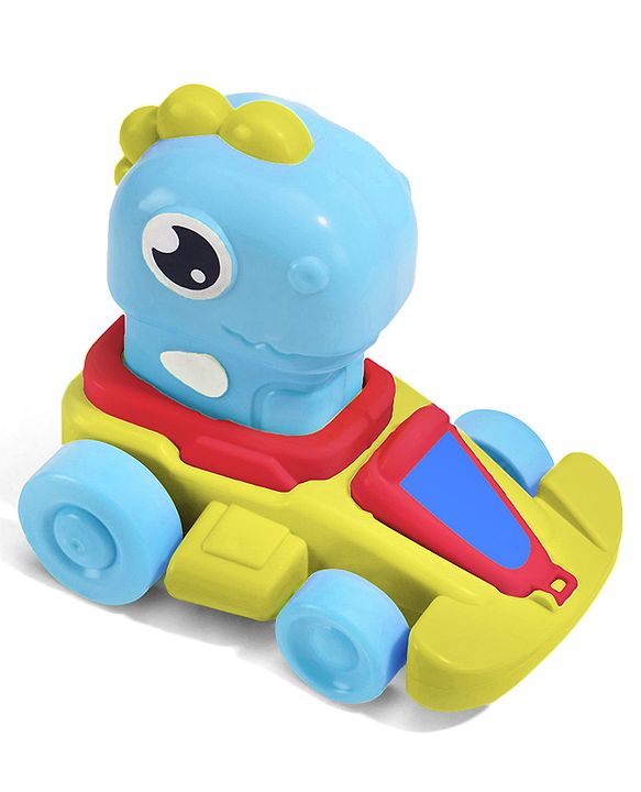 Babyhug Press & Go Dinosaur Toy Car for Kids - Green Battery Free Push & Go Animal Car Toy Motor Skill Development & Fun Play Imaginative Play| Gifting Option BIS Certified