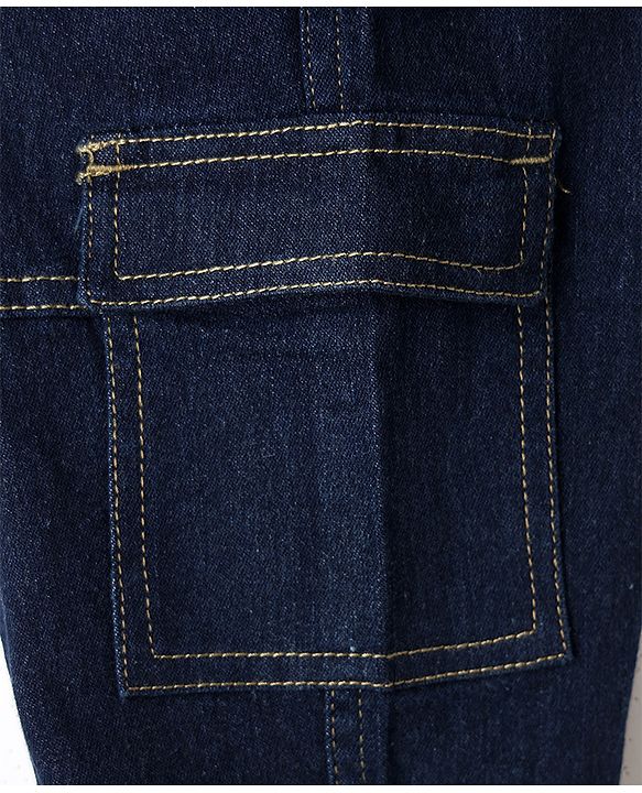 Pine Kids Denim Woven Full Length Washed Jeans - Navy Blue