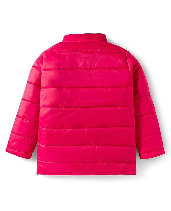 Pine Kids Woven Full Sleeves High Neck Solid Quilted Jacket - Red