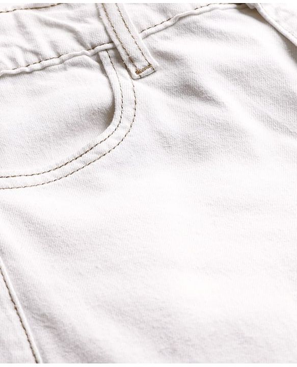 Pine Kids Denim Woven Full Length Washed Jeans - White