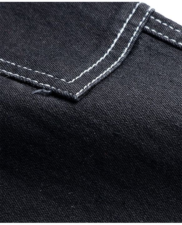 Pine Kids Denim Woven Full Length Washed Jeans - Black