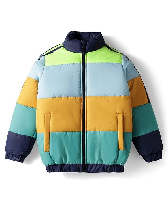 Pine Kids Woven Full Sleeves Padded Jacket with Cut & Sew Design - Multicolor