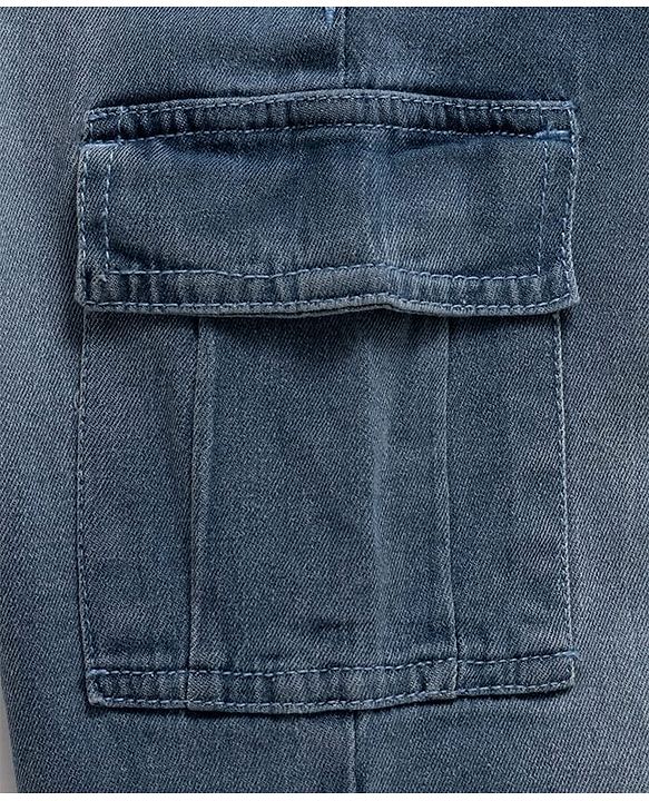 Pine Kids Denim Woven Full Length Washed Jeans With Pocket - Blue