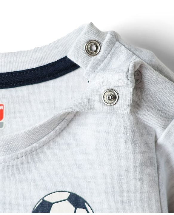 Babyhug Interlock Knit Full Sleeves Striped T-Shirt & Lounge Pant Set with Bear Print - Navy Blue