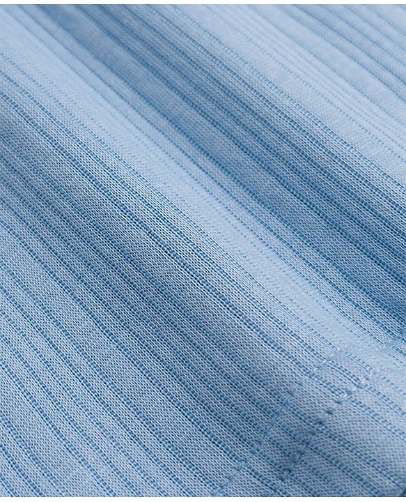 Babyhug Knit Full Sleeves Solid Color Pullover & Front Open Thermal Inner Wear Pack of 2 - Light Blue