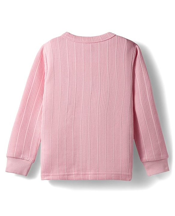 Babyhug Knit Full Length Solid Color Thermal Vests Pack of 2 - Pink