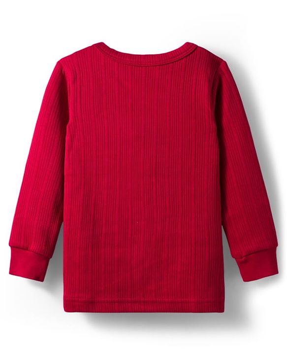 Babyhug Knit Full Length Solid Color Thermal Vests Pack of 2 - Red