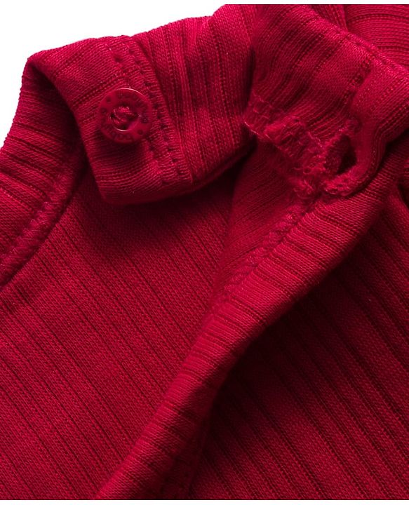 Babyhug Knit Full Length Solid Color Thermal Vests Pack of 2 - Red