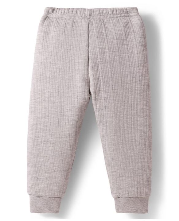 Babyhug Knit Full Sleeves Solid Colour Thermal Inner Wear - Light Grey